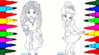 Coloring Book Disney Princess Ooshies Merida And Cinderella Chibis Pages L Kids Drawing
