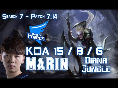 AFs MaRin DIANA vs IVERN Jungle - Patch 7.14 KR Ranked