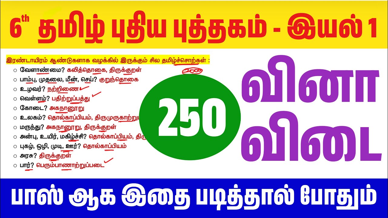 🟥ஆறாம் வகுப்பு  புதிய சமச்சீர் புத்தகம் - இயல் 01 - 6th tamil b