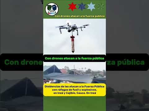 base militar es hostigada en Inzá y Cajibío, Cauca#militar #drones #soldados