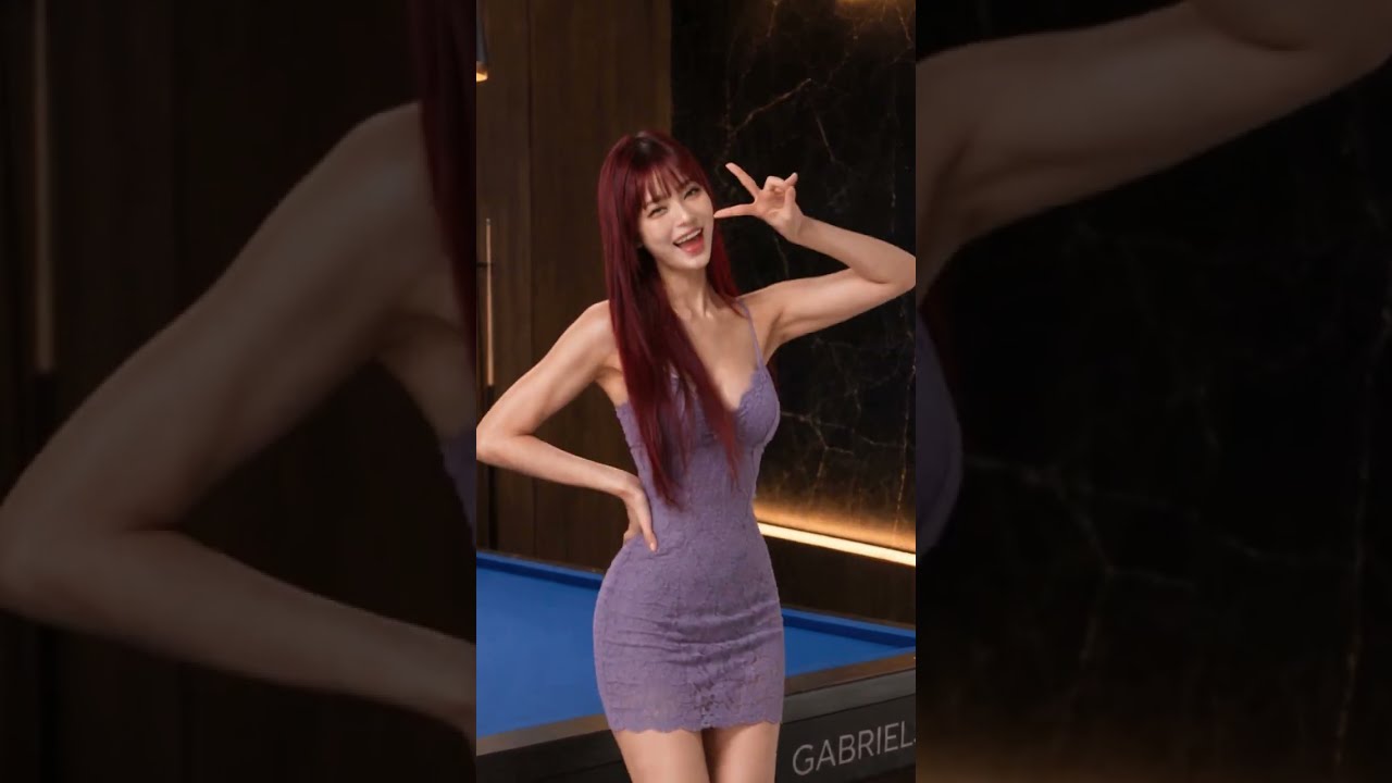 당구장에서 프리티걸 챌린지 하는 Hanabi 하나비
