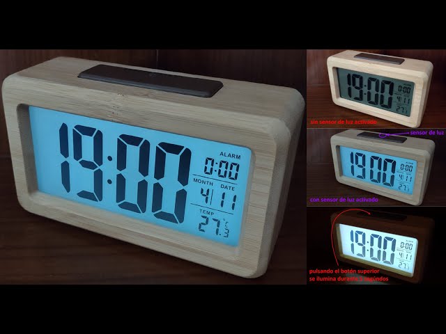 Vídeo relacionado con Jsdoin Reloj Despertador Digital, LED Pantalla Reloj Alarma Inteligente con Temperatura, Sensor de Brillo, 12/24 Horas, Función Snooze y Alarma para Dormitorio, Hogar, Oficina(Recargable,Negro)