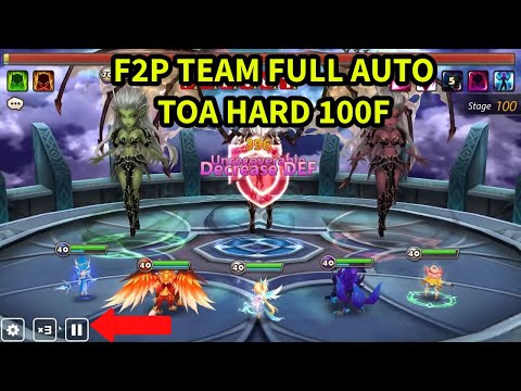 F2P Team Full Auto ToA Hard 100F Boss (Lyrith)! | Easy Summoners War Guide
