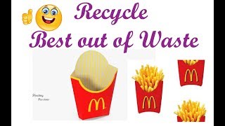 DIY Best out of waste | Recycle McDonalds French Fries Box to Gift Box  | Pen Holder