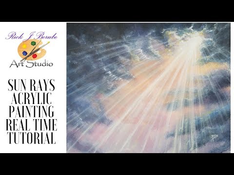 Sun Rays From Heaven" acrylic painting tutorial in real time