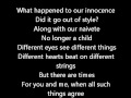 Rush-Different Strings (Lyrics)