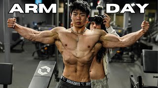 The EASIEST Arm Day FULL WALKTHROUGH (4 Exercises to Blow Up Your Arms)
