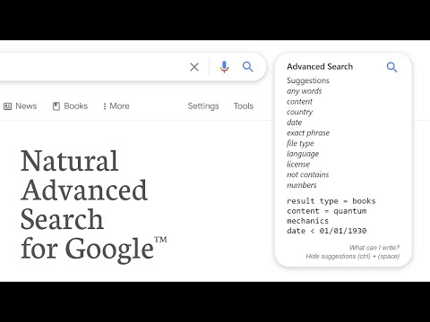 Google Advanced Search is easy in Natural Language