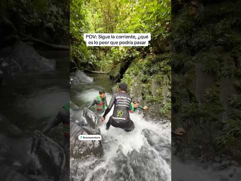 Cuando el camino se acaba, la verdadera aventura comienza. 🌿Cruzando la corriente en Agua #turismo
