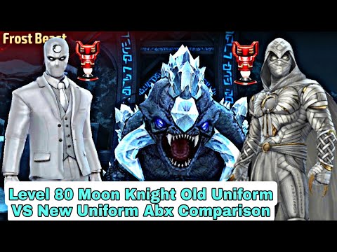Level 80 Moon Knight Old Uniform VS New Uniform Abx Comparison - Marvel Future Fight