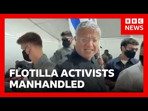 極右翼以色列部長被批辱罵被銬的加薩船隊抗議者！BBC新聞 (Far-right Israeli minister condemned for taunting handcuffed Gaza flotilla activists | BBC News)