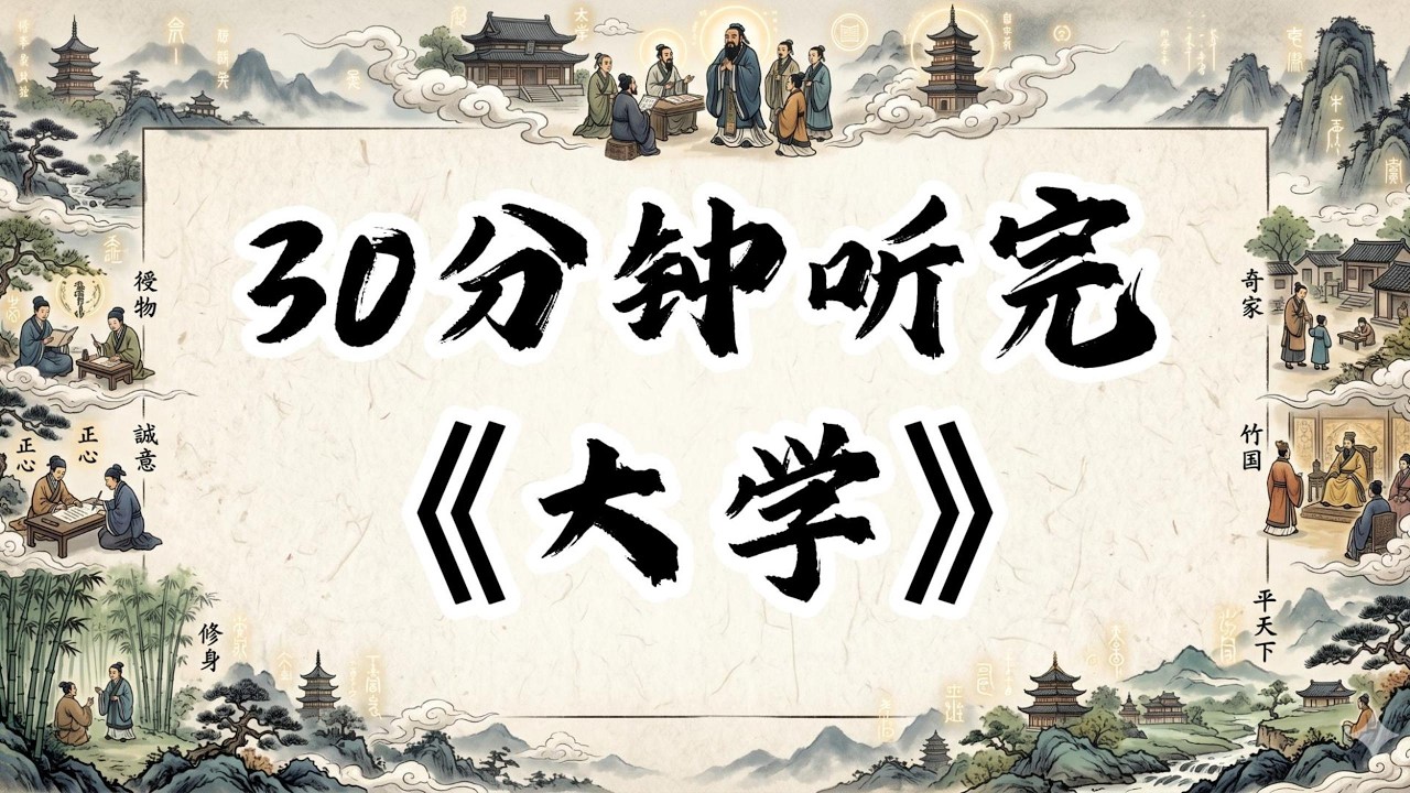 三十分鐘讀完《大学》，王阳明视为心学的基石！#認知覺醒#成長#人生#深夜讀書#情感故事#老年生活#一口氣看完#閲人智慧#強者思維 #情商 #夜讀人生#社交技巧 #中國名著#名著#中國歷史#讀書