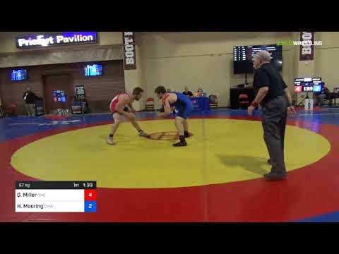 2018 Marine Corps US Open/UWW Junior Freestyle 97 Con 8 #1 - Quinn Miller (CWC) Vs. Hunter Mooring