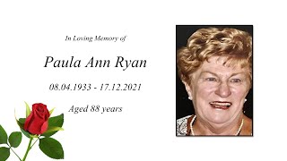 Memorial service for Paula Ann Ryan