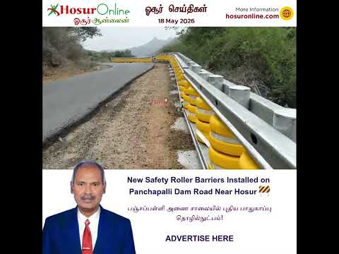 Safety Roller Barriers Being Installed on Panchapalli Dam Road
