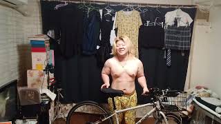 筋トレダイエット9ヶ月 断食＆豆腐ダイエット8日目 自転車ダンベル？振り回し？筋トレꉂ🤣𐤔‪笑