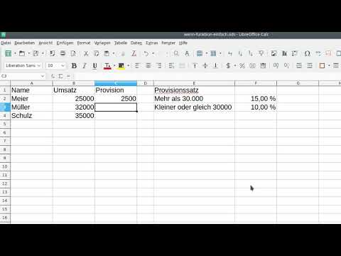 LibreOffice Calc - WENN-Funktion - Absolute Zellbezüge - Formeln kopieren - KurzClip