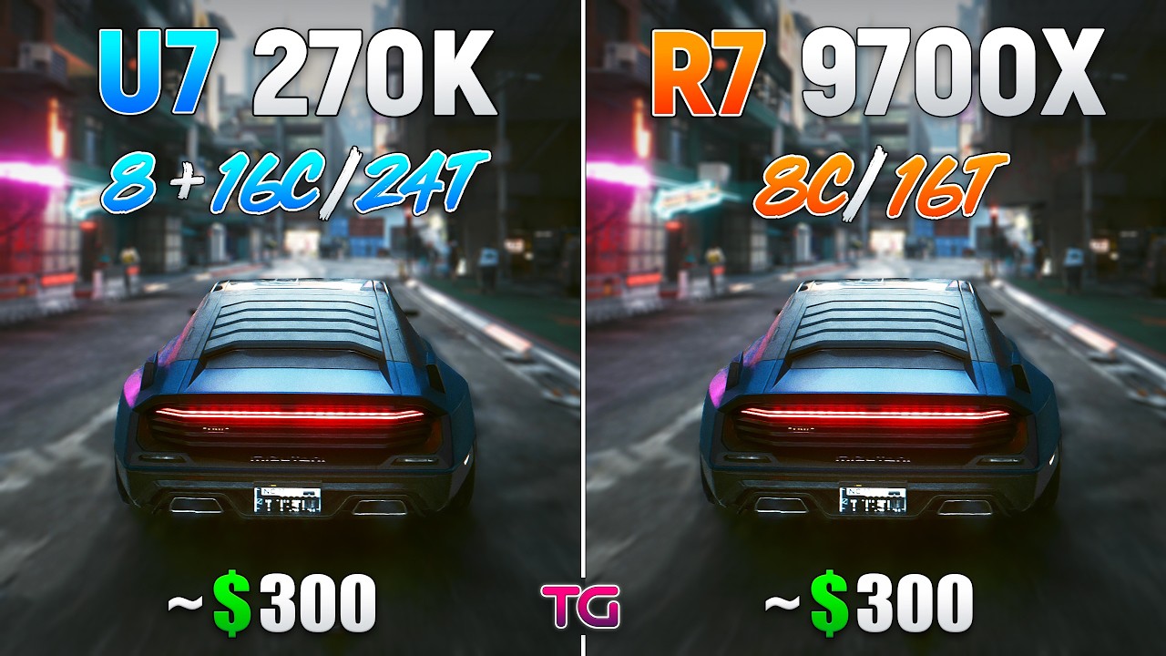 Ultra 7 270K Plus vs Ryzen 7 9700X - Test in 10 Games