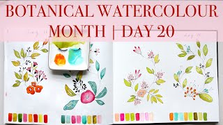 🎉🎉 BOTANICAL Watercolour Month Day 20 | Step by Step Tutorial JUL 2024