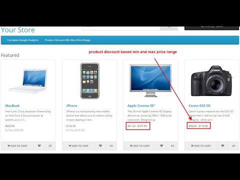 Product Discount Min Max Price Range - OpencartTools