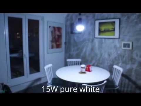 10W warm white vs 15W pure white LED bulb