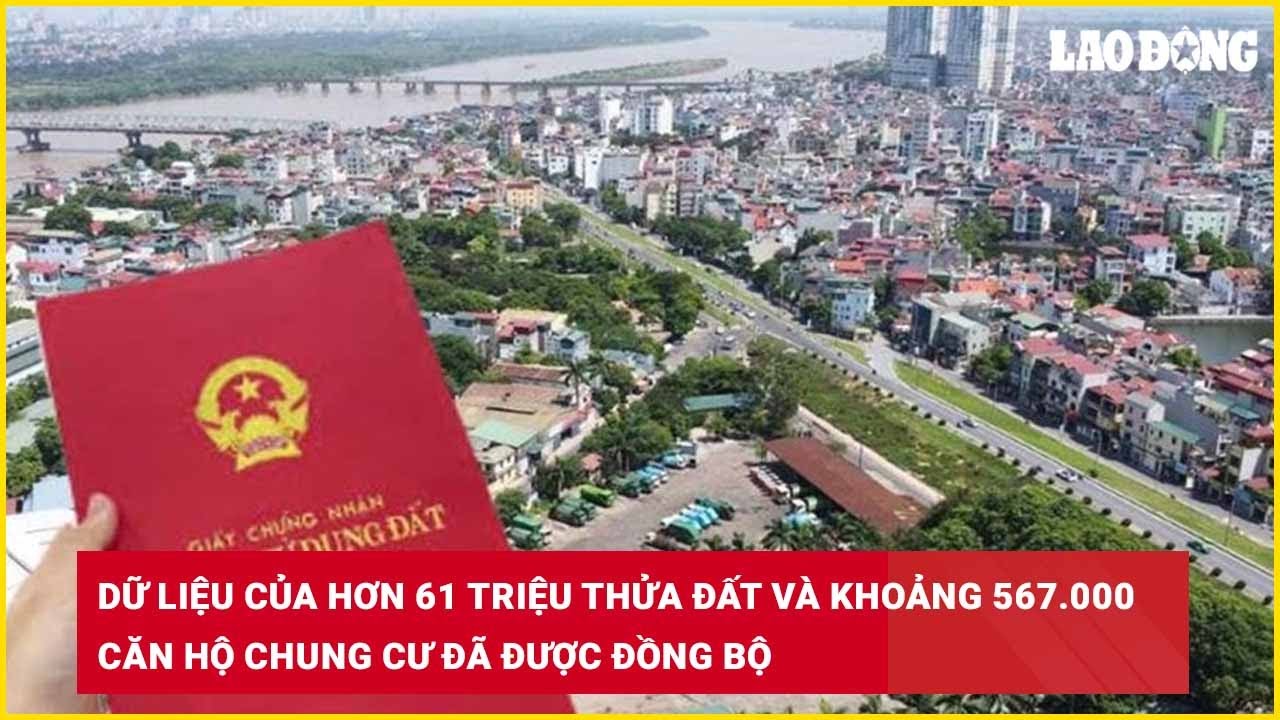 Dữ liệu của hơn 61 triệu thửa đất và khoảng 567.000 căn hộ chung cư đã được đồng bộ