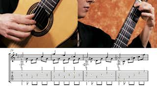Fernando Sor - Study 22 op.35 in B minor (Slow playthrough with Sheet Music & Tabs)
