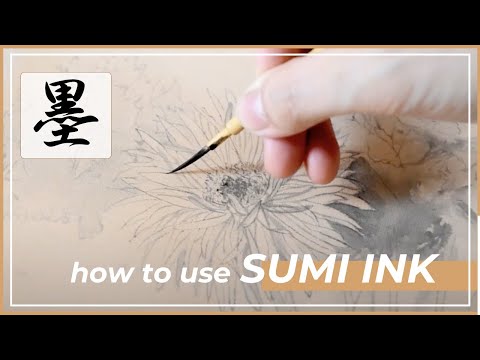 How to use Sumi ink in Japanese style paintings (Nihonga)｜墨の使い方（日本画）