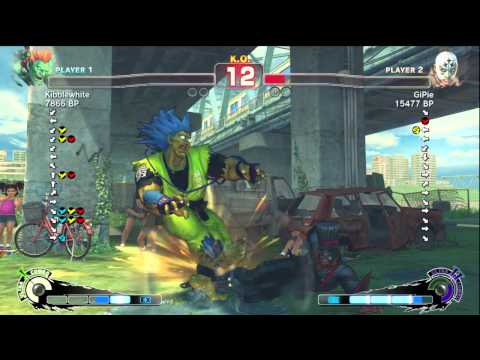 GiPie [ElFuerte] vs Kibblewhite [Blanka] SSF4 Japanese Online Ranked Matches - TRUE-HD