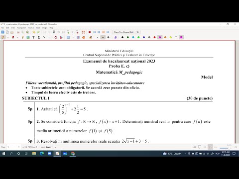 Bacalaureat Pedagogic Model 2023