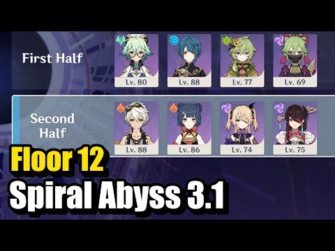 (F2P) 4* Characters & Weapons - 3.1 Spiral Abyss Floor 12