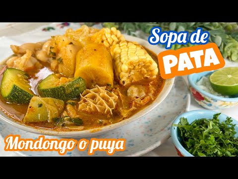 SOPA DE PATA, MONDONGO O PUYA Salvadoreña deliciosa y ALTA EN COLÁGENO 😍
