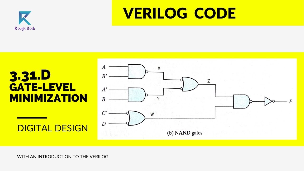 Write a Verilog Gate-Level Description of the Circuit Shown Below | 3.31.D Verilog Code | Rough Book