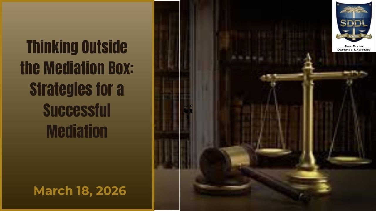 Thinking Outside the Mediation Box: Strategies for a Successful Mediation -- March 18, 2026