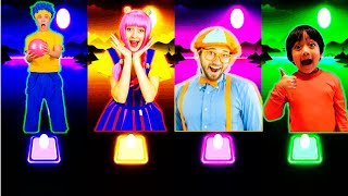 D Billions Shake,shake your body Vs D Billions Yummy Fruits Vs Blippi Vs Ryan's World Tiles Hop Edm