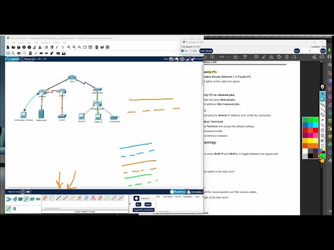 CCNA 1 Packet Tracer 4.6.5 بالعربي شرح انواع الكيابل وتوصيلاتها
