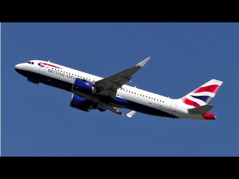 BA Airbus A320NEO Take Off at Toulouse Blagnac Airport