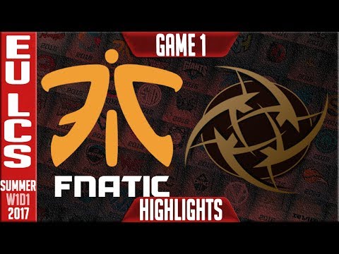 Fnatic vs Ninjas in Pyjamas Game 1 Highlights - EU LCS Summer Split 2017 W1D3 - FNC vs NIP G1