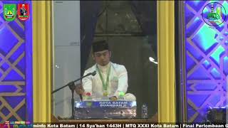 Download lagu FINAL ! Qori' Irfan Haqiqi Tilawah Dewasa - MTQ Kota Batam Ke-31 Tahun 2022 mp3