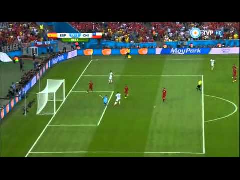 Eduardo Vargas Gol, España vs Chile Mundial Brasil 2014