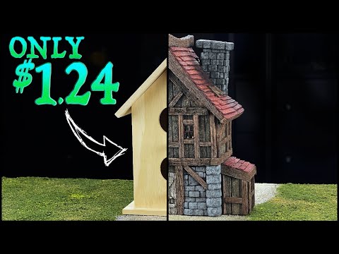 I turned a DOLLAR STORE BIRDHOUSE into an EPIC FANTASY HOUSE (D&D Crafting)