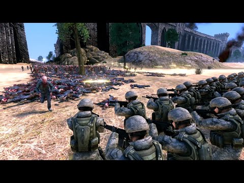 12,000 Runner Zombies VS. 100 Modern Soldiers - UEBS - Ultimate Epic Battle Simulator