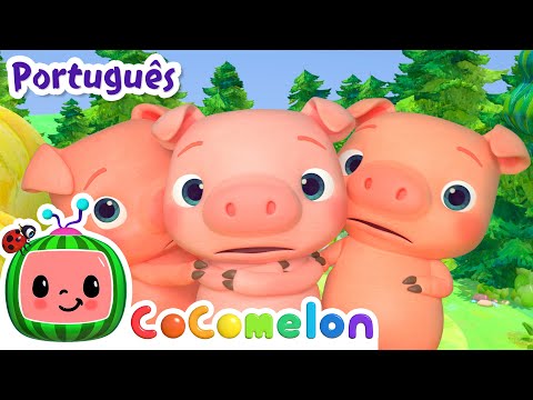 Capa de Os três Porquinhos | Cocomelon em Português | Desenhos Animados e Músicas Infantis