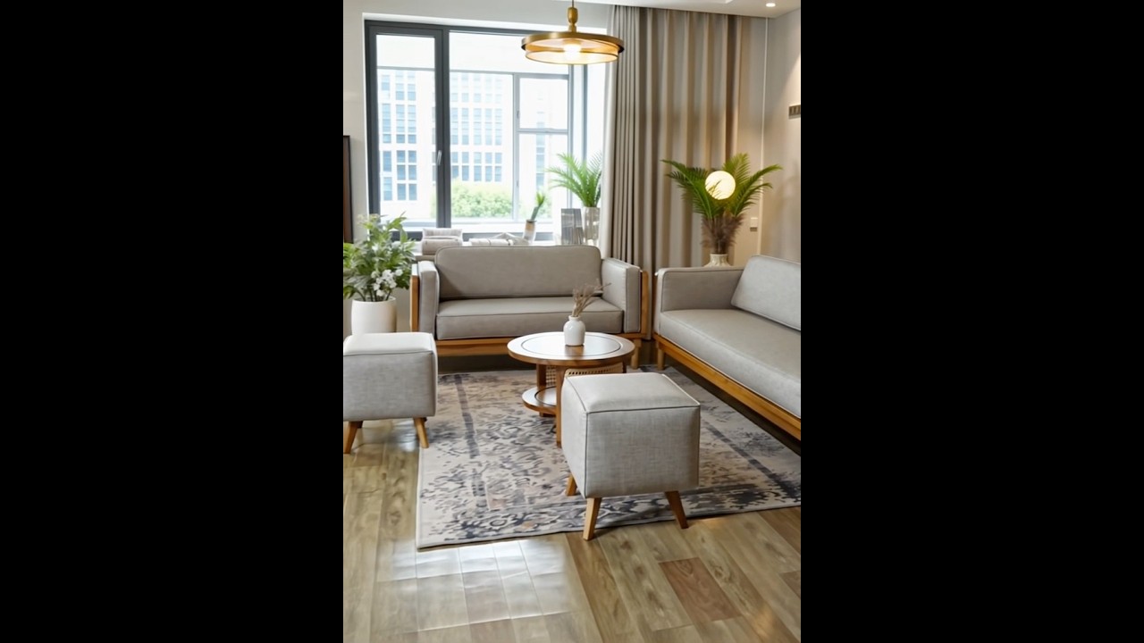 Set kursi sofa ruang tamu model minimalis kombinasi rotan alami yang tampil estetik