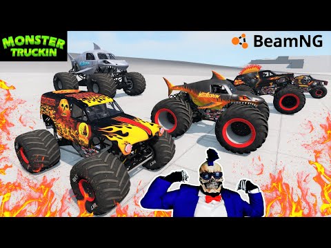 Monster Jam INSANE Racing, Freestyle and High Speed Jumps #30 | BeamNG Drive