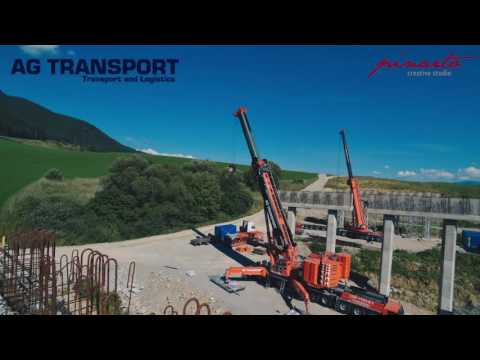 Pokládka nosníkov na objekte SO212, D1 úsek Hubová – Ivachnová