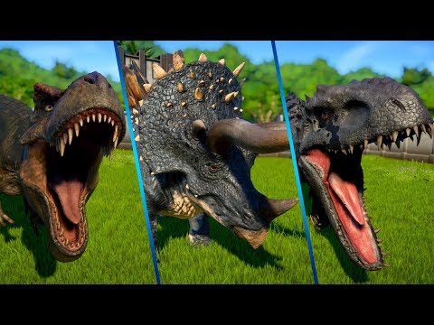Tyrannosaurus Rex Vs Stegoceratops Vs Indominus Rex Vs Ceratosaurus - Jurassic World Evolution