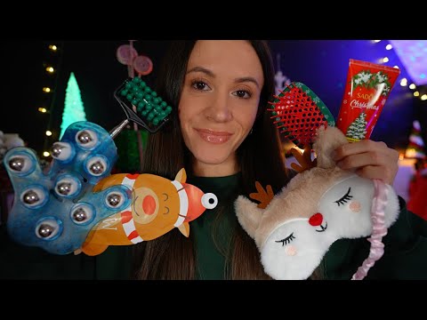 ASMR Cozy Christmas Pampering & Skincare (layered sounds, skincare, scalp massage)