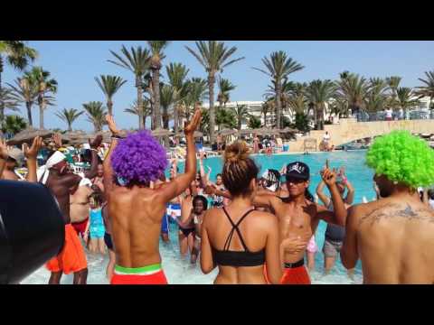 Hotel Houda Golf & Beach Club, Monastir, Tunisia foam pool party