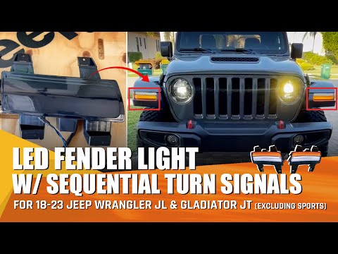 18-23 Jeep Wrangler JL & Gladiator JT LED Fender Light Installation Video | AMOFFROAD